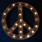 Large Outdoor Lighted Peace Sign