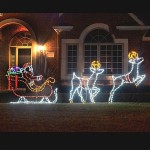 Outdoor Led Santa Sleigh And Reindeer