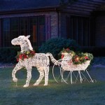 Outdoor Lighted Horse And Sleigh