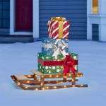 Outdoor Lighted Sleigh With Presents