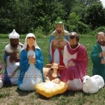 Plastic Lighted Outdoor Nativity Scene